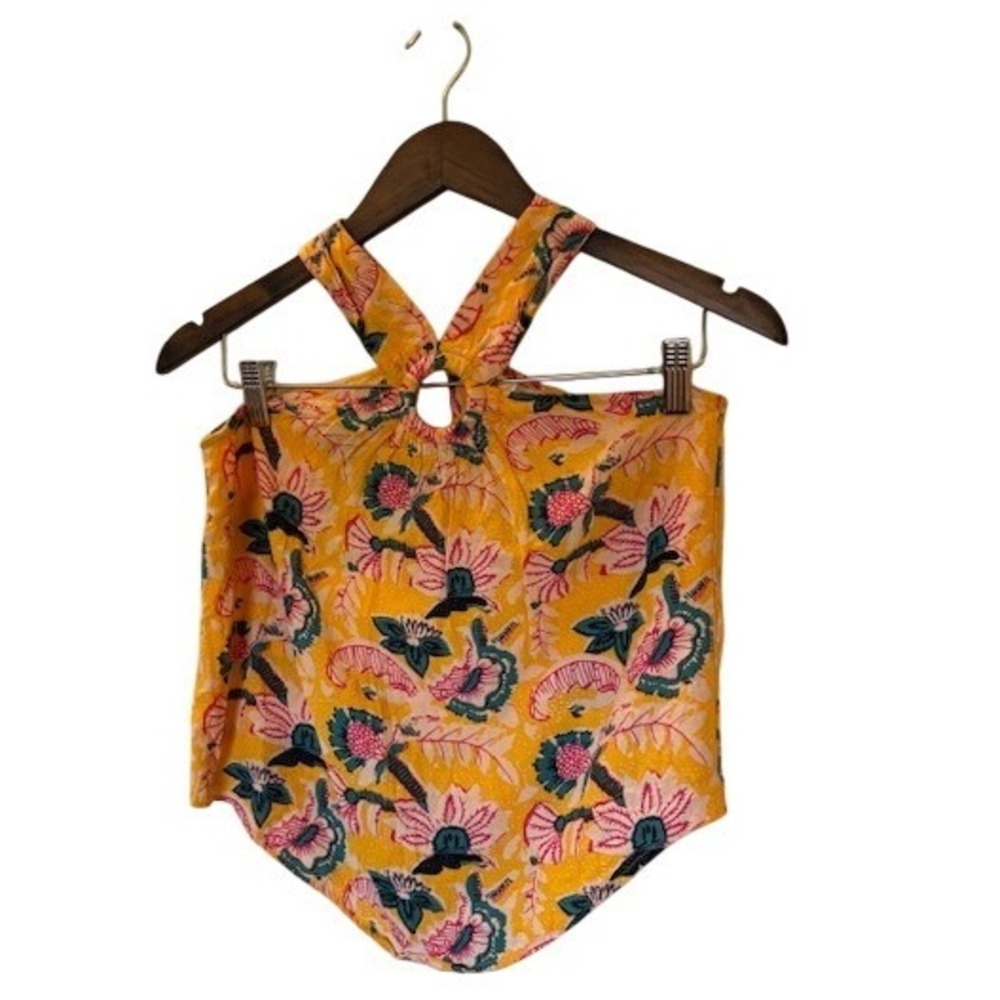 Maeve Anthropologie Mica Floral Halter Top Sleeveless Blouse 00P Boho Summer